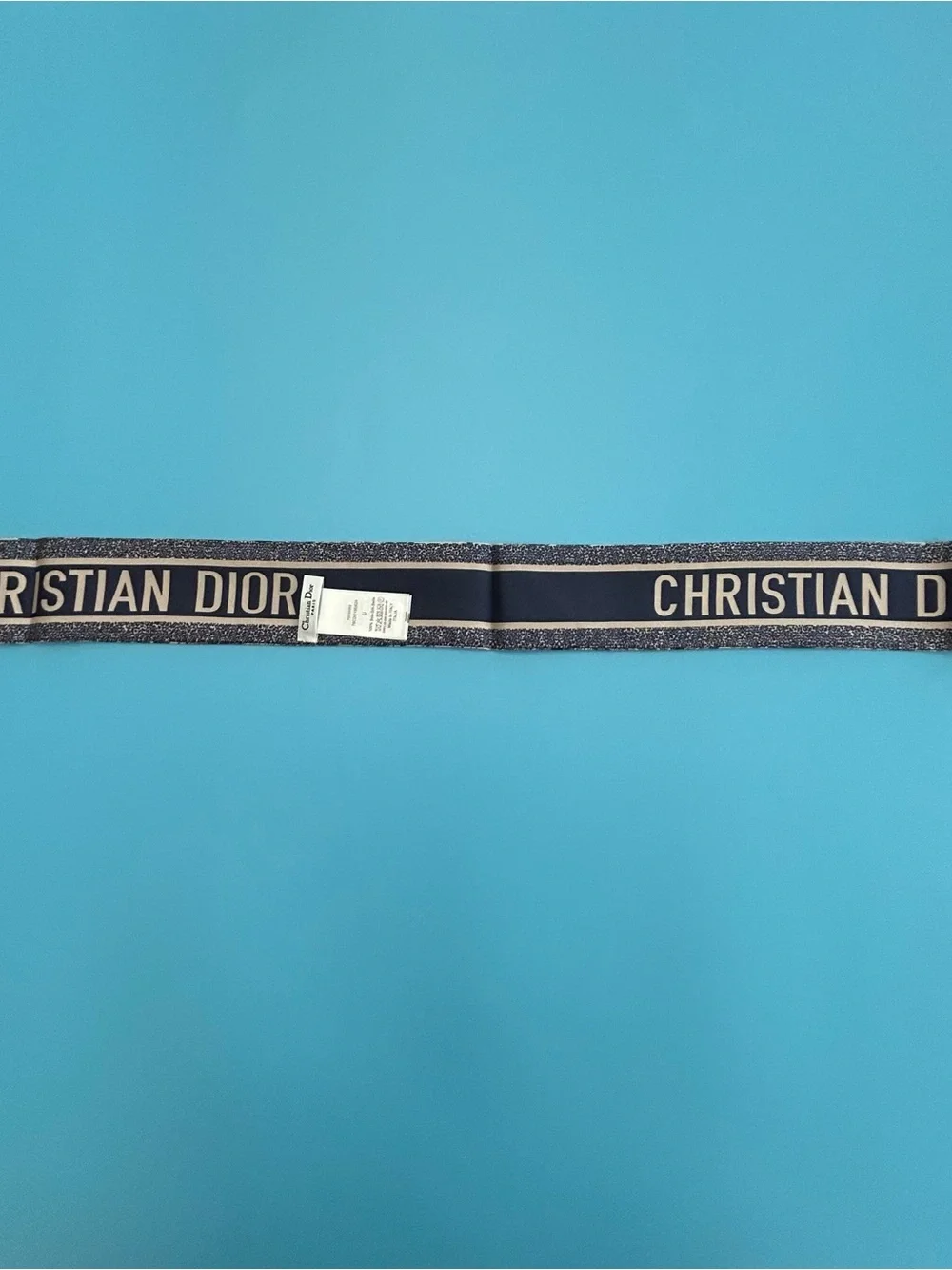 Christian Dior Toile de Jouy Sauvage Mitzah Silk Twill Scarf Navy Ivory